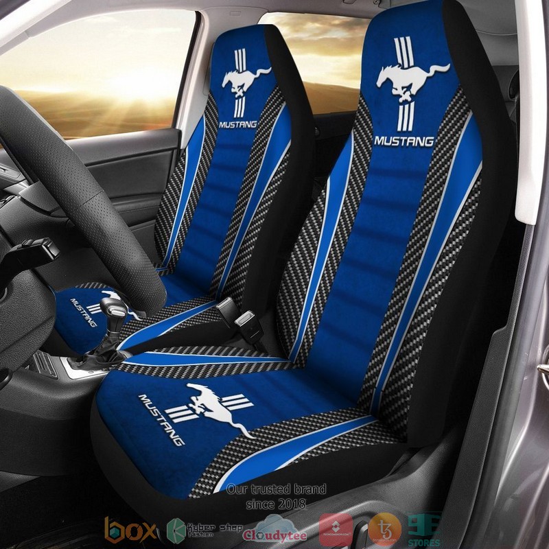 Ford_Mustang_logo_blue_Car_Seat_Cover