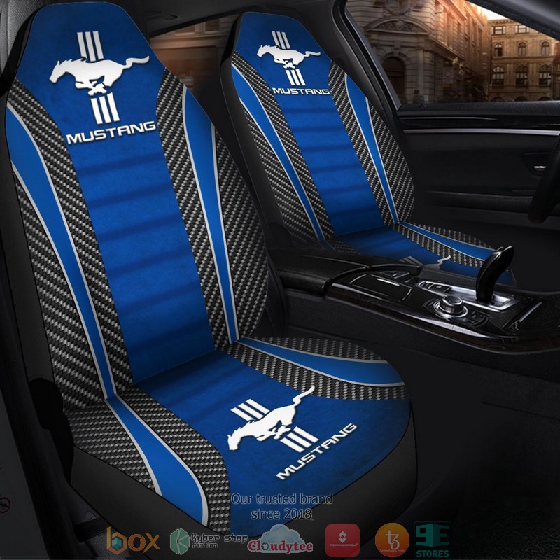 Ford_Mustang_logo_blue_Car_Seat_Cover_1