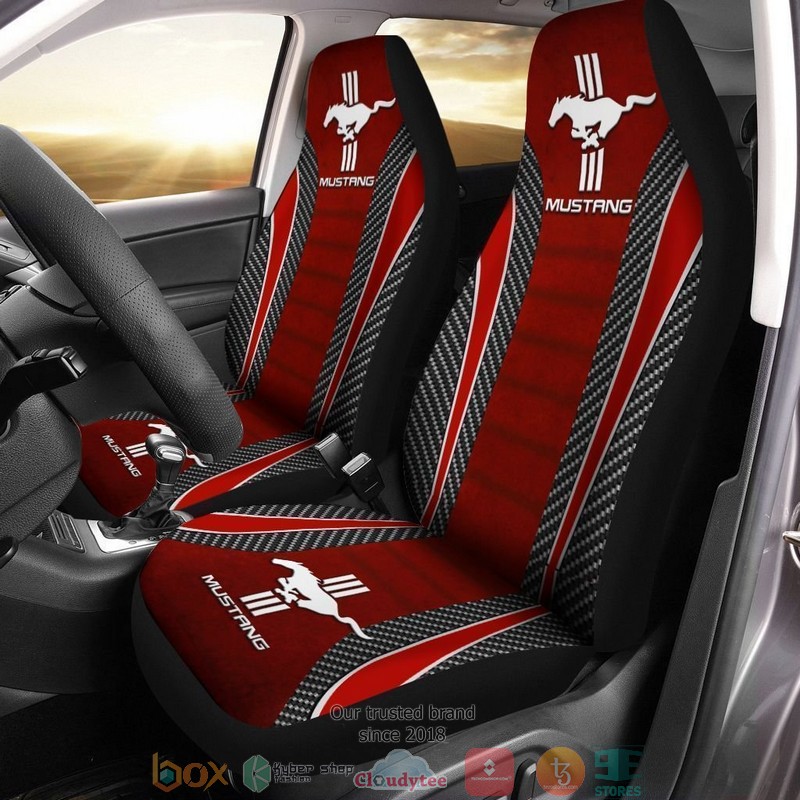 Ford_Mustang_logo_dark_red_Car_Seat_Cover