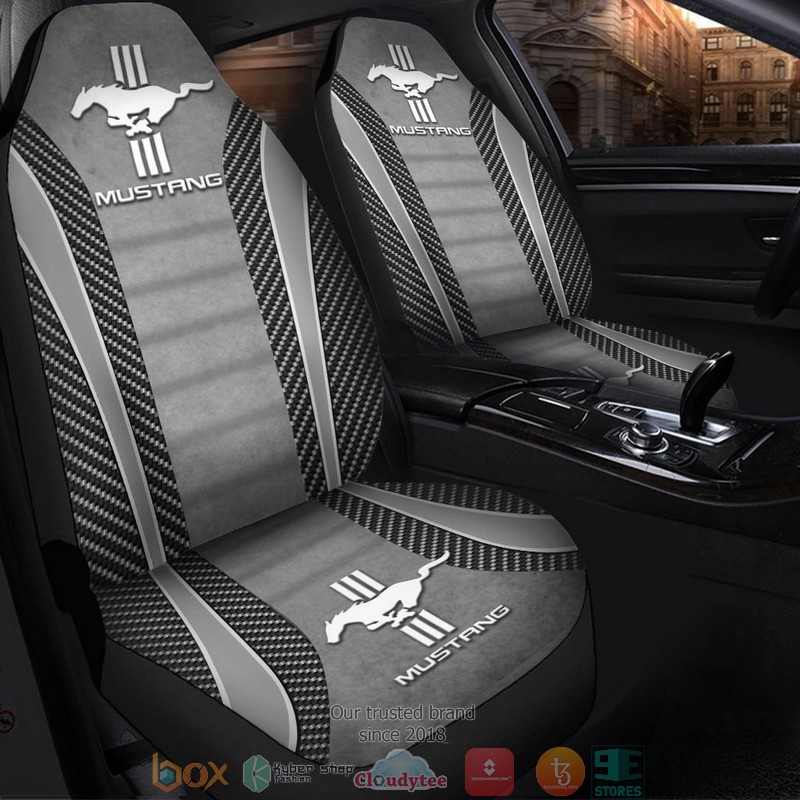 Ford_Mustang_logo_grey_Car_Seat_Cover