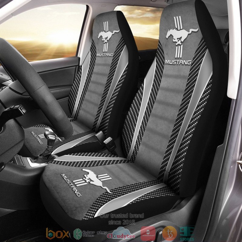 Ford_Mustang_logo_grey_Car_Seat_Cover_1