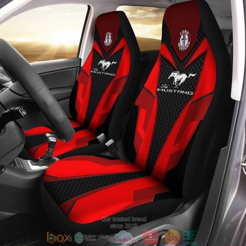 Ford_Mustang_logo_red_Car_Seat_Cover
