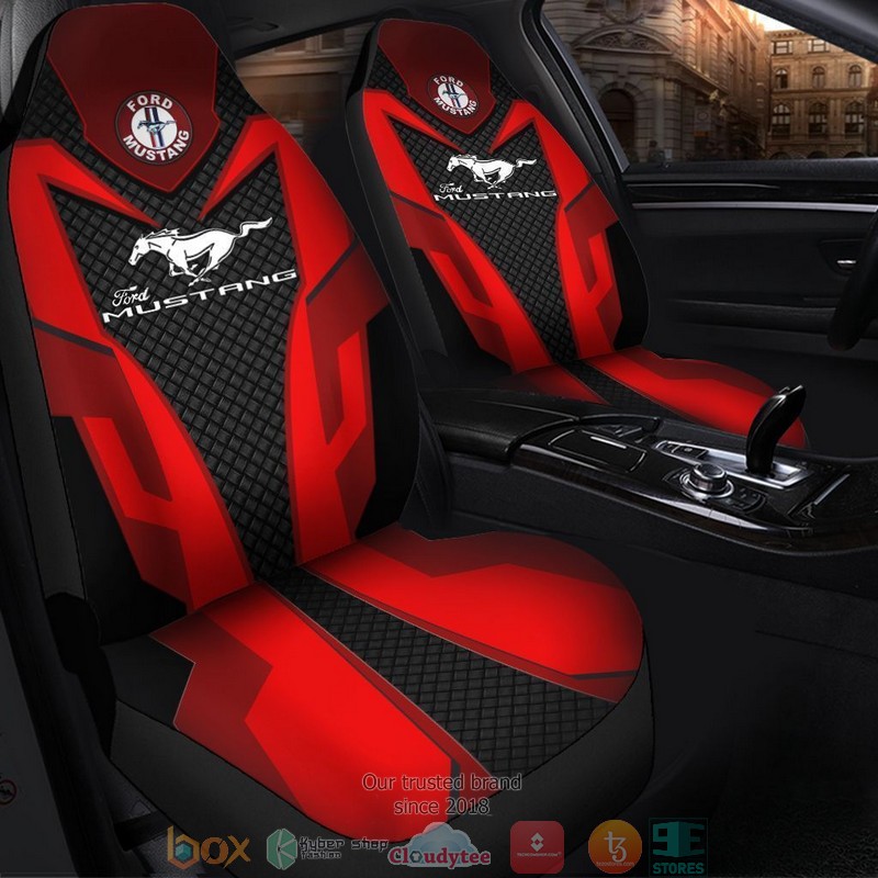 Ford_Mustang_logo_red_Car_Seat_Cover_1