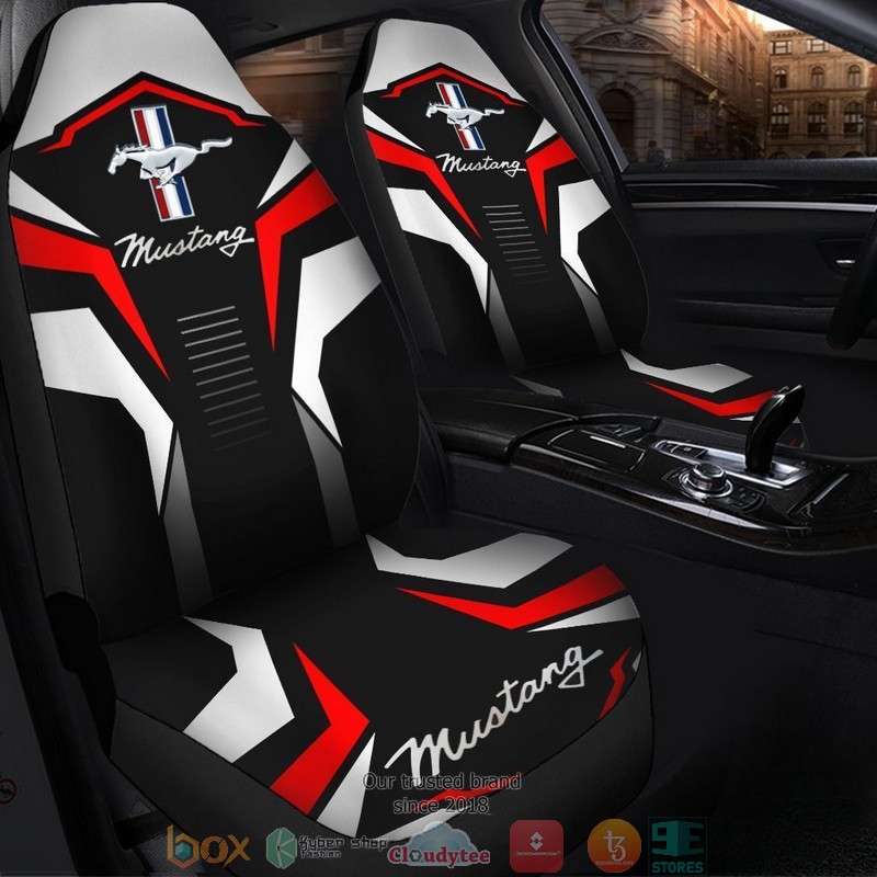 Ford_Mustang_white_black_Car_Seat_Cover_1