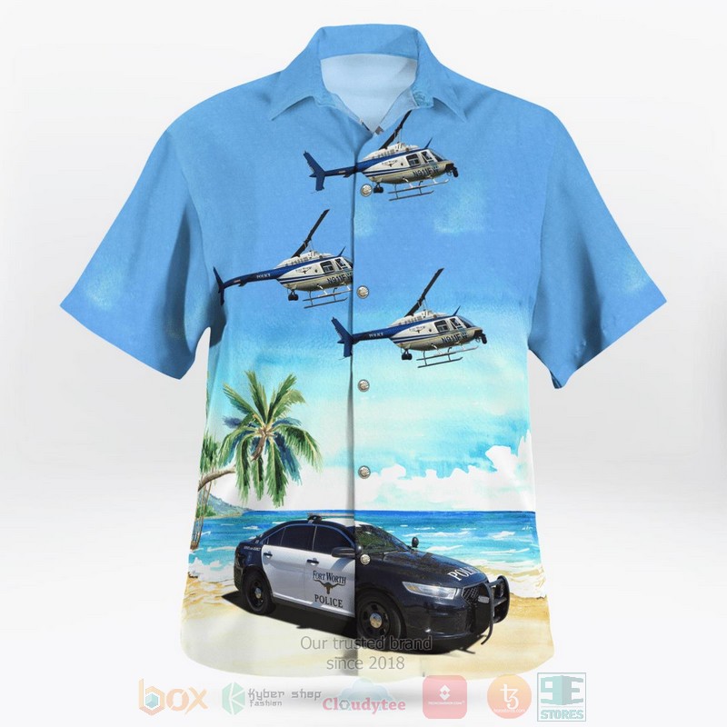 Fort_Worth_Texas_Fort_Worth_Police_Department_Ford_Taurus_Police_Interceptor_And_Bell_206B_Helicopter_Hawaiian_Shirt_1
