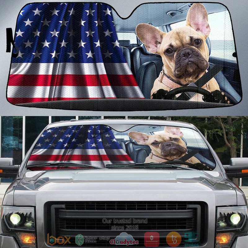 French_Bulldog_And_American_Flag_Independent_Day_Car_Sunshade_1