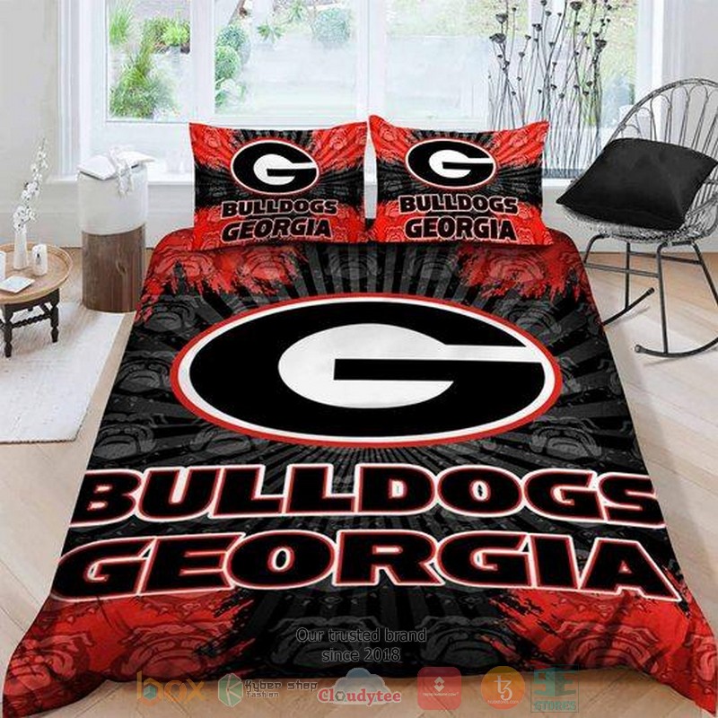 Georgia_Bulldogs_NCAA_black_red_Bedding_Set