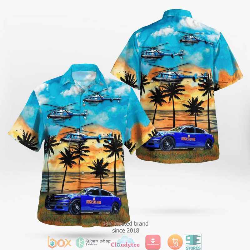 Georgia_State_Patrol_Bell_407__Blue_Charger_Pursuit_Hawaii_3D_Shirt
