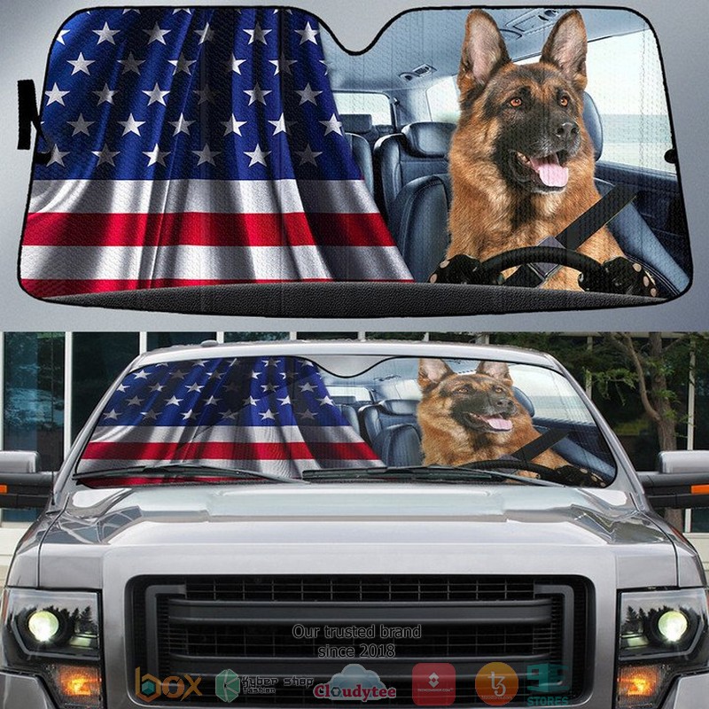 German_Shepherd_Dog_And_American_Flag_Independent_Day_Car_Sunshade