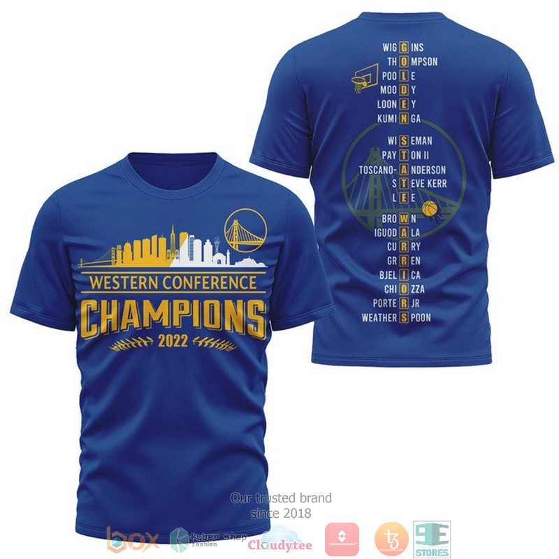 Golden_State_Warriors_Players_name_Western_Conference_Champions_2022_3D_shirt_Hoodie