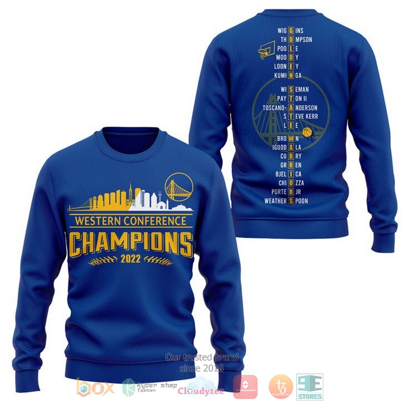 Golden_State_Warriors_Players_name_Western_Conference_Champions_2022_3D_shirt_Hoodie_1