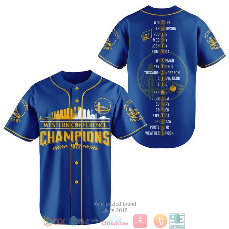 Golden_State_Warriors_Players_name_Western_Conference_Champions_2022_Baseball_Jersey