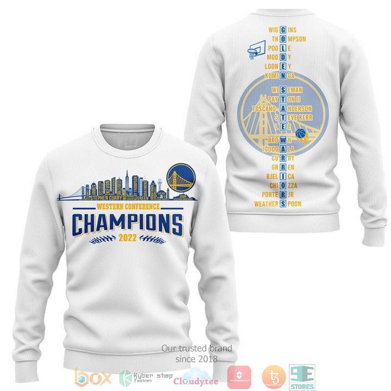 Golden_State_Warriors_Players_name_Western_Conference_Champions_2022_White_3D_shirt_Hoodie_1