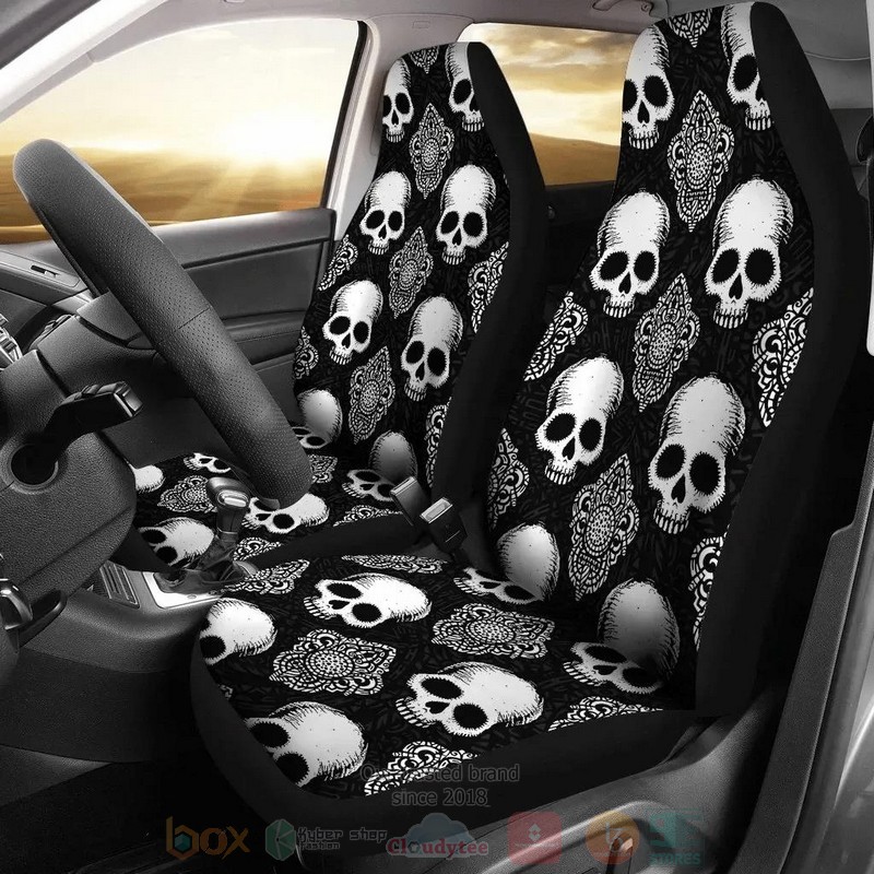 Goth_Skull_Black_Car_Seat_Cover