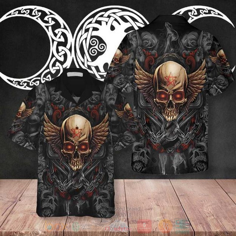 Gothic_Skull_Black_Hawaiian_Shirt