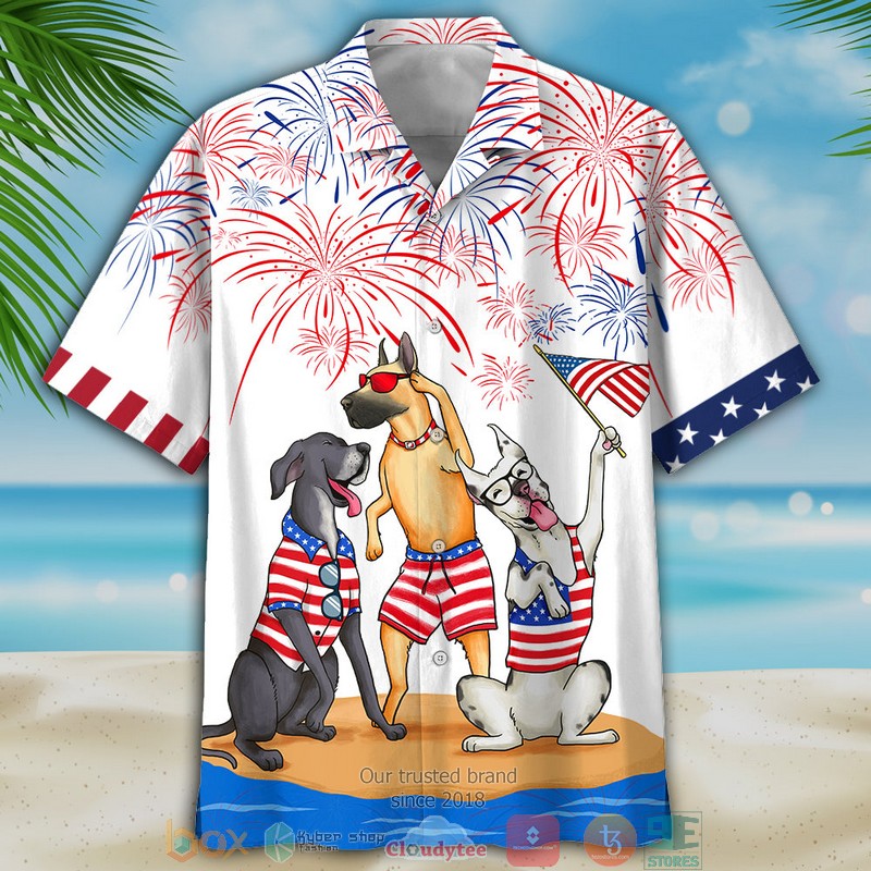 Great_Dane_Independence_Day_Hawaiian_Shirt_Shorts