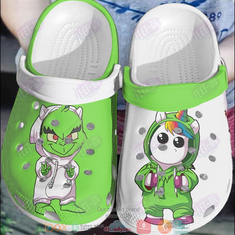 Grinch_and_Unicorn_Cute_Crocband_Crocs_Clog_Shoes