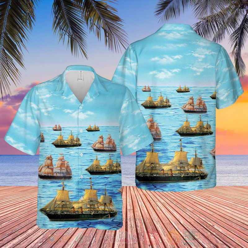 HMS_Warrior_Armoured_Frigate_Hawaiian_Shirt_Short