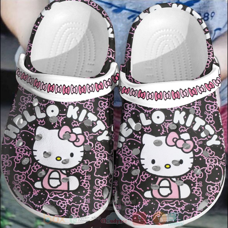 Hello_Kitty_Black-Pink_Crocband_Crocs_Clog_Shoes