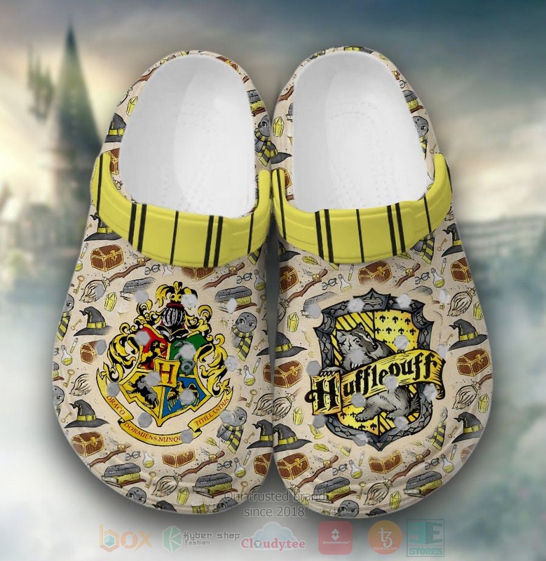 Hufflepuff_Harry_Potter_Cream_Crocband_Crocs_Clog_Shoes