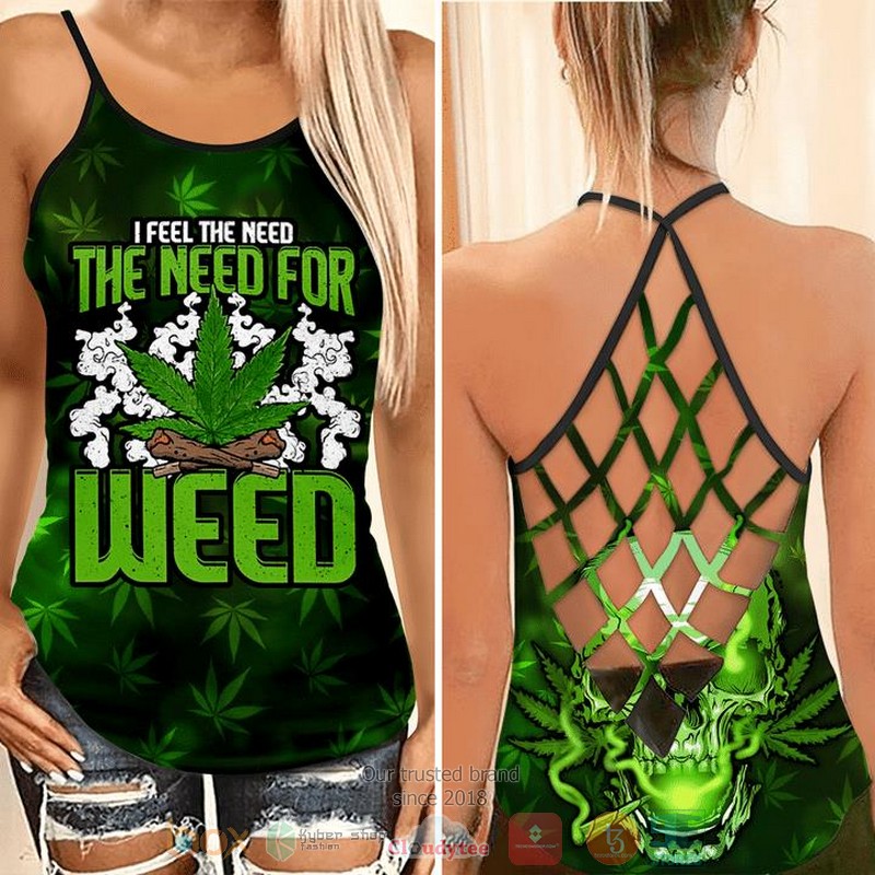 I_Feel_the_Need_for_Weed_criss_cross_tank_top