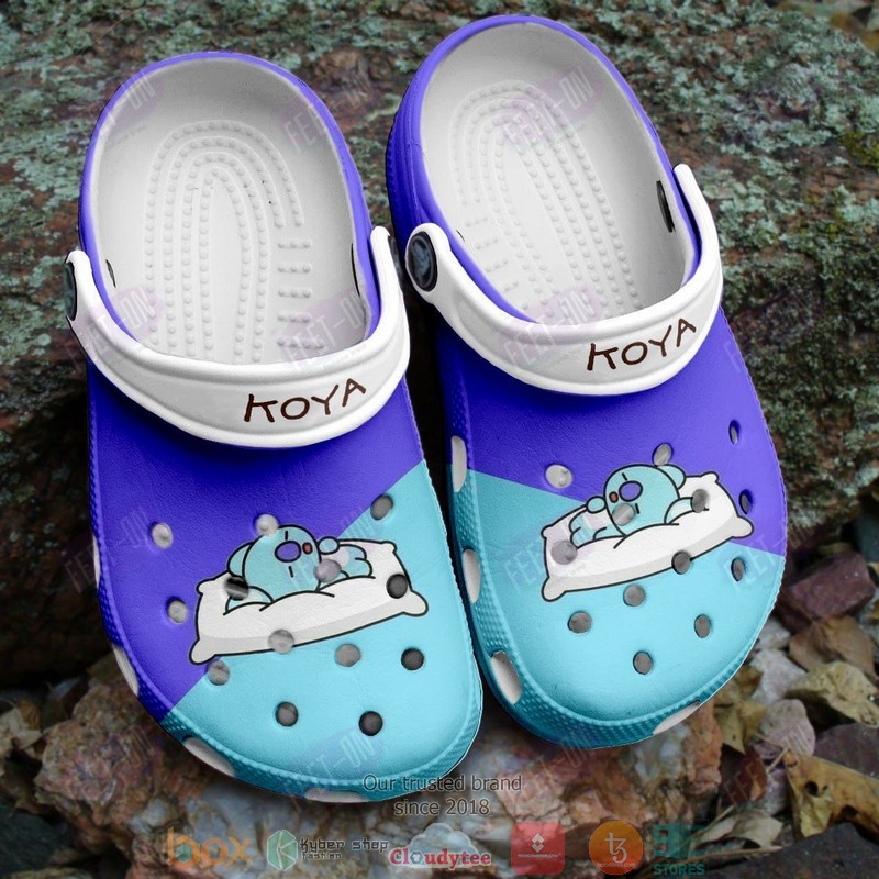 Koya_BT21_BTS_violet_blue_crocs_crocband_clog