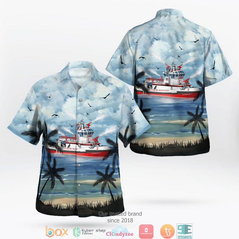 Los_Angeles_Fire_Department_Warner_L._Lawrence_Fireboat_Hawaii_3D_Shirt
