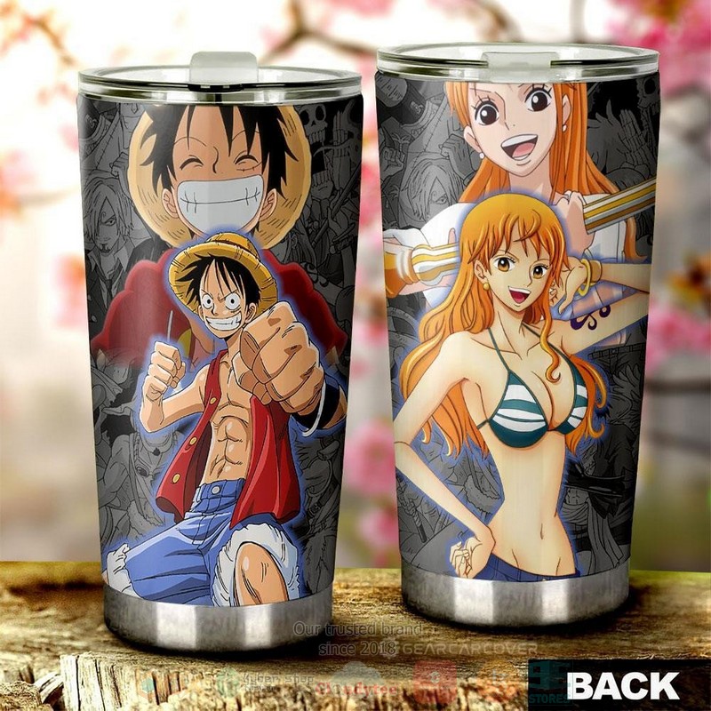 Luffy_and_Nami_One_Piece_Grey_Anime_Tumbler