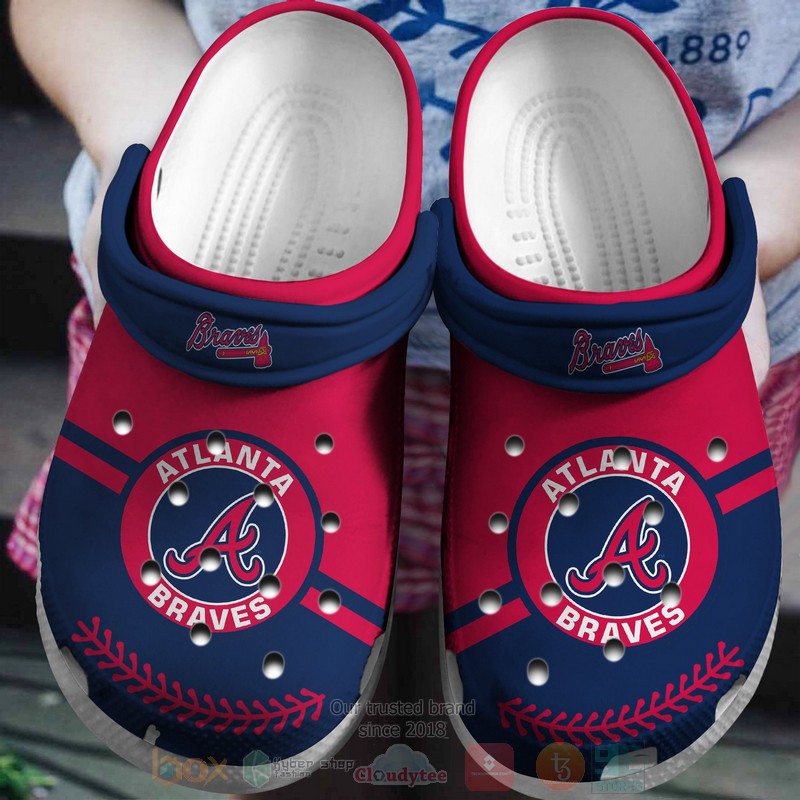 MLB_Atlanta_Braves_Red-Navy_Crocband_Crocs_Clog_Shoes