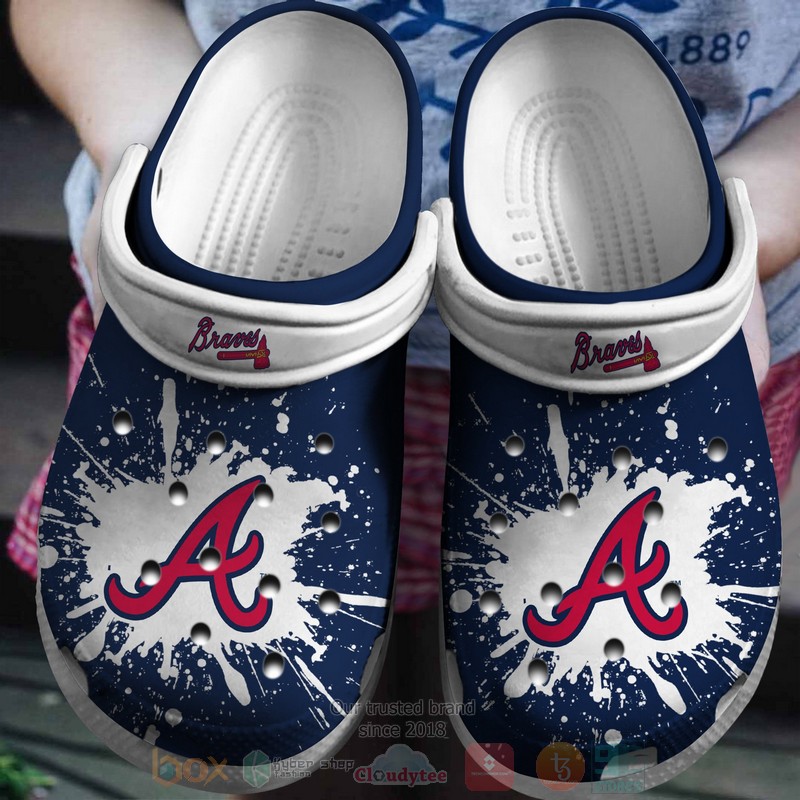 MLB_Atlanta_Braves_White-Navy_Crocband_Crocs_Clog_Shoes