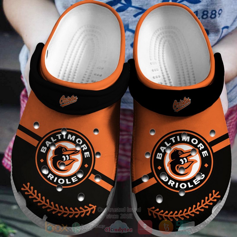 MLB_Baltimore_Orioles_Black-Orange_Crocband_Crocs_Clog_Shoes