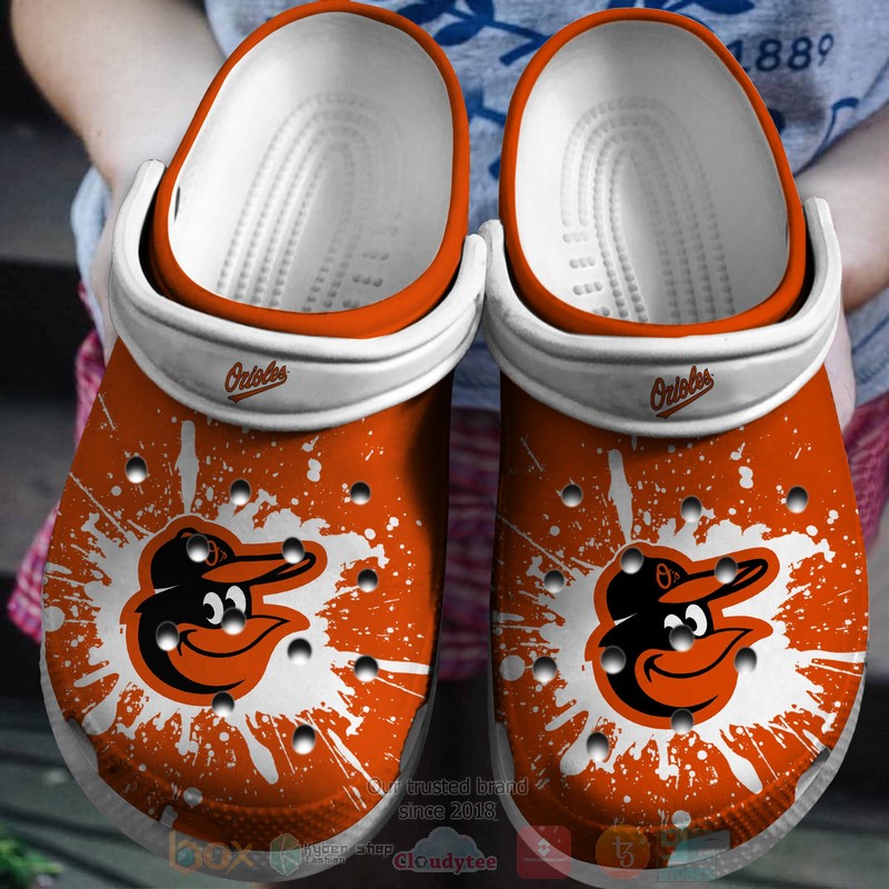 MLB_Baltimore_Orioles_Orange-White_Crocband_Crocs_Clog_Shoes