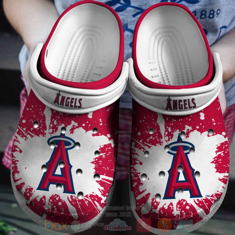 MLB_Los_Angeles_Angels_White-Red_Crocband_Crocs_Clog_Shoes
