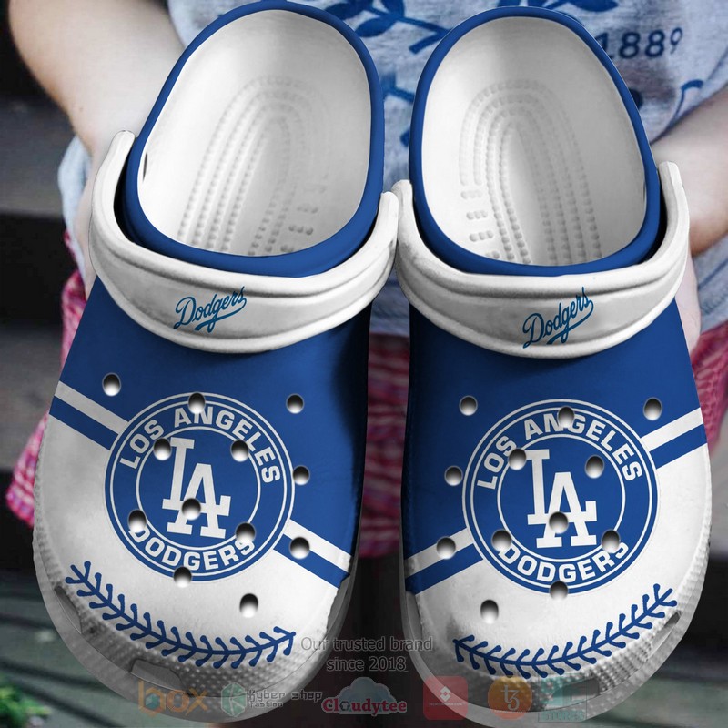 MLB_Los_Angeles_Dodgers_White-Blue_Crocband_Crocs_Clog_Shoes