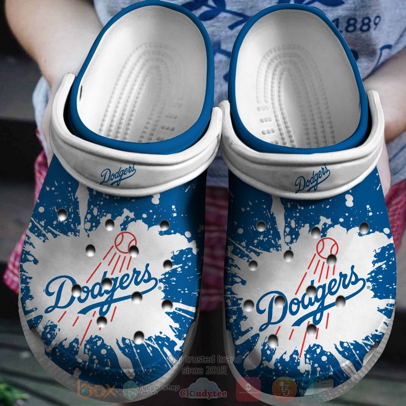 MLB_Los_Angeles_Dodgers_White-Blues_Crocband_Crocs_Clog_Shoes