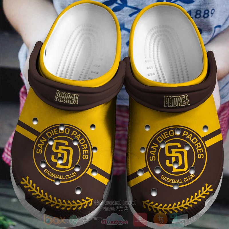 MLB_San_Diego_Padres_Brown-Yellow_Crocband_Crocs_Clog_Shoes