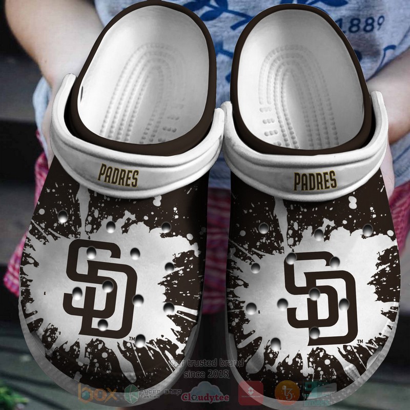 MLB_San_Diego_Padres_White-Black_Crocband_Crocs_Clog_Shoes
