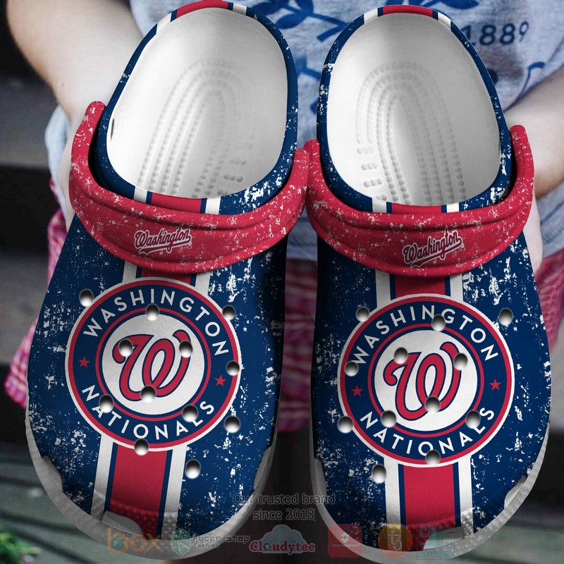 MLB_Washington_Nationals_Red-Navy_Crocband_Crocs_Clog_Shoes