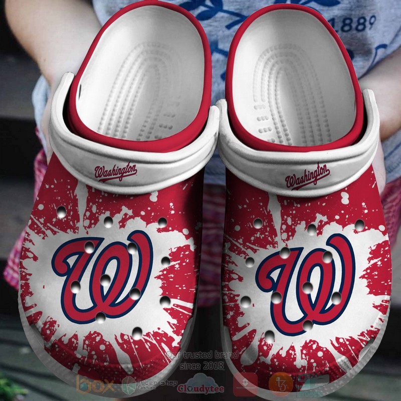MLB_Washington_Nationals_Red-White_Crocband_Crocs_Clog_Shoes