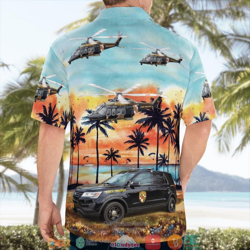Maryland_State_Police_Ford_Utility_Interceptor_And_AgustaWestland_AW139_Helicopter_Hawaii_3D_Shirt_1