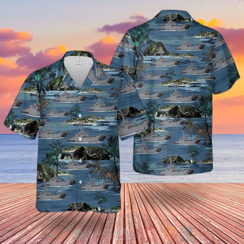 Marynarka_Wojenna_Okrety_transportowo-minowe_projektu_767_Hawaiian_Shirt_Short