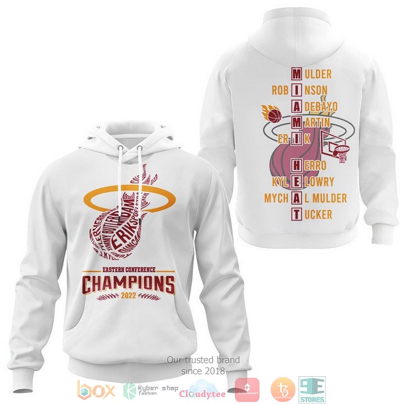 Miami_Heat_logo_Players_name_Eastern_Conference_Champions_2022_White_3D_shirt_Hoodie_1