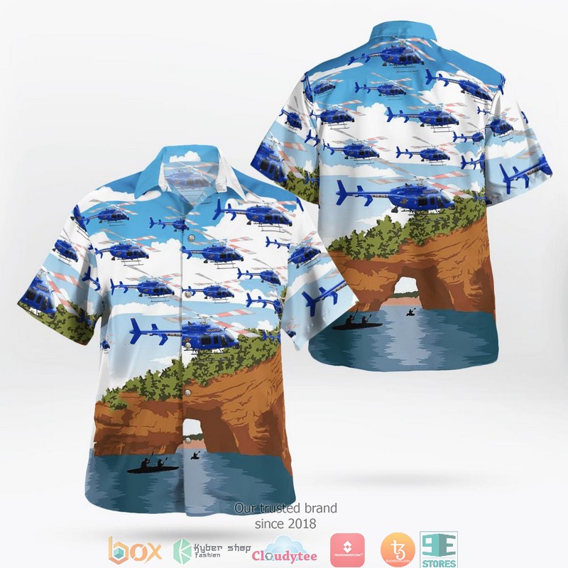 Michigan_Police_Helicopter_Hawaii_3D_Shirt