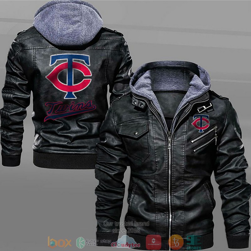 Minnesota_Twins_Black_Brown_Leather_Jacket