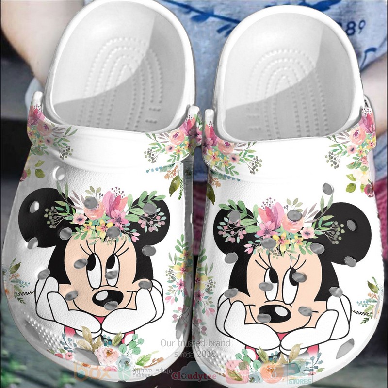 Minnie_Mouse_With_Flowers_Crocband_Crocs_Clog_Shoes