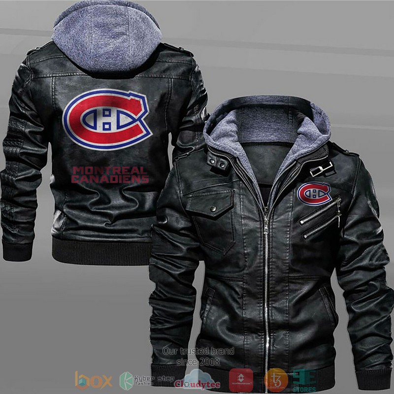 Montreal_Canadiens_Black_Brown_Leather_Jacket