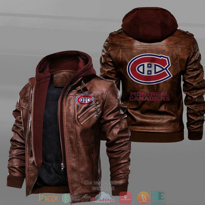 Montreal_Canadiens_Black_Brown_Leather_Jacket_1