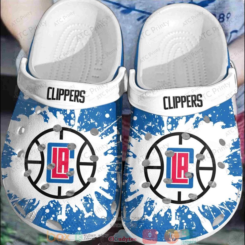 NBA_Los_Angeles_Clippers_Blue-White_Crocband_Crocs_Clog_Shoes