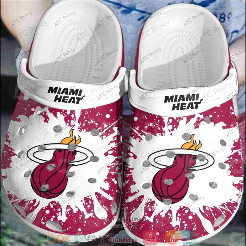 NBA_Miami_Heat_Red-White_Crocband_Crocs_Clog_Shoes