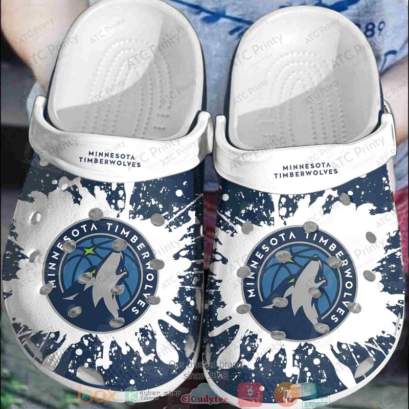 NBA_Minnesota_Timberwolves_White-Blue_Crocband_Crocs_Clog_Shoes
